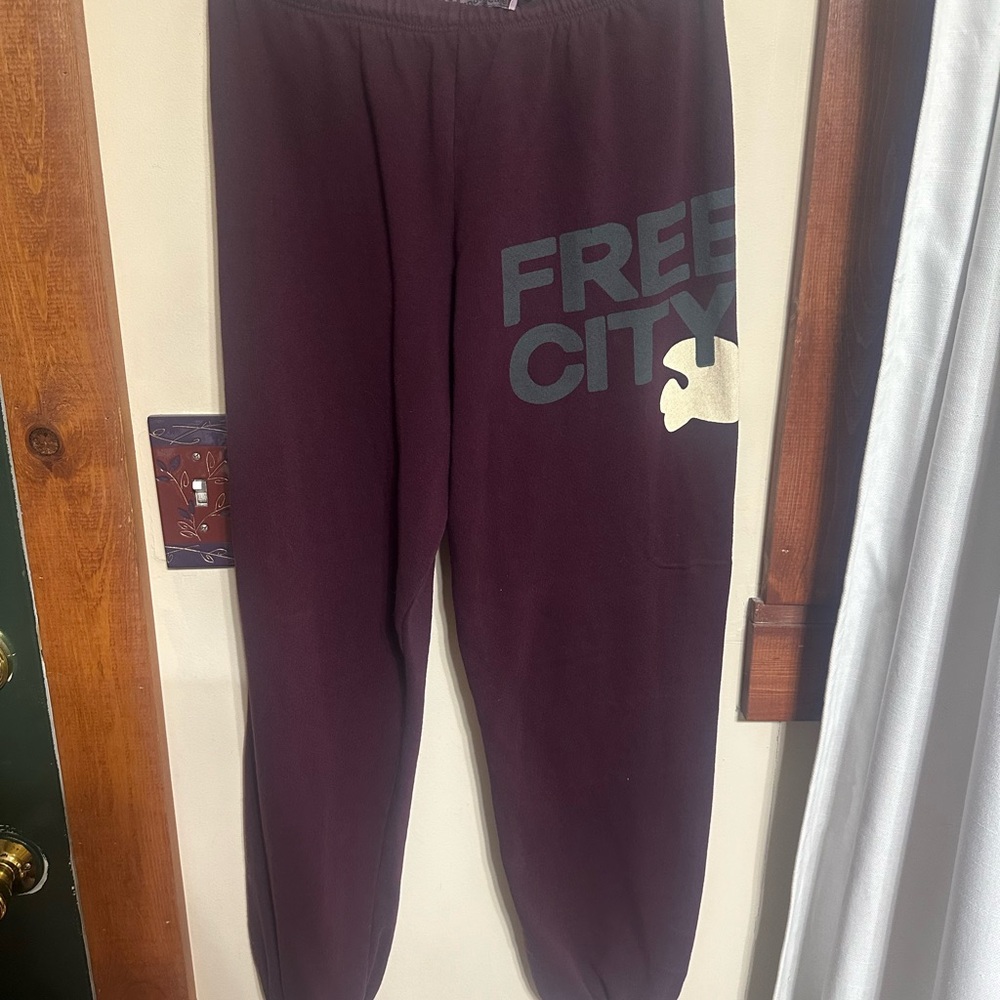 Free City burgundy sweatpants